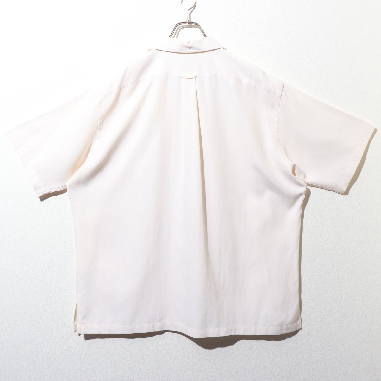 Deadstock XL 完全無地 シルクコットン オフホワイト Caldwell Polo Ralph Lauren ポロラルフローレン 半袖開襟シャツ