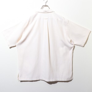 Deadstock XL 完全無地 シルクコットン オフホワイト Caldwell Polo Ralph Lauren ポロラルフローレン 半袖開襟シャツ