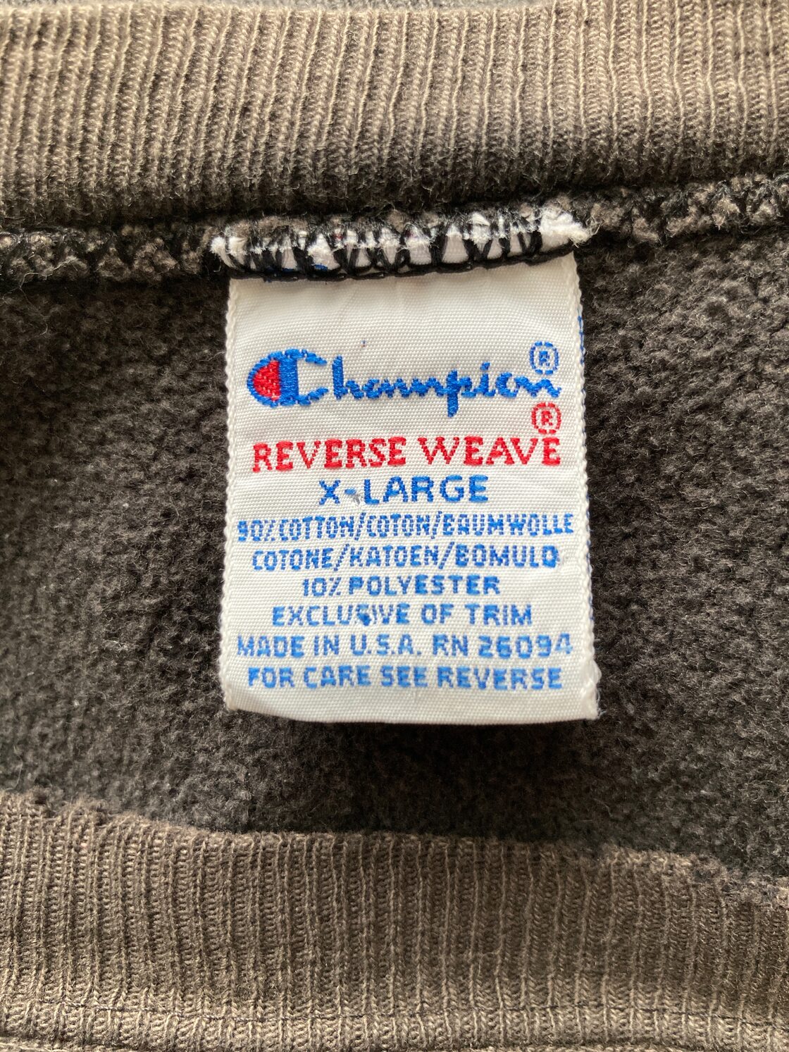 90s】アメリカ製 チャンピオン リバースウィーブ 黒 XL 刺繍タグ | Pay ID