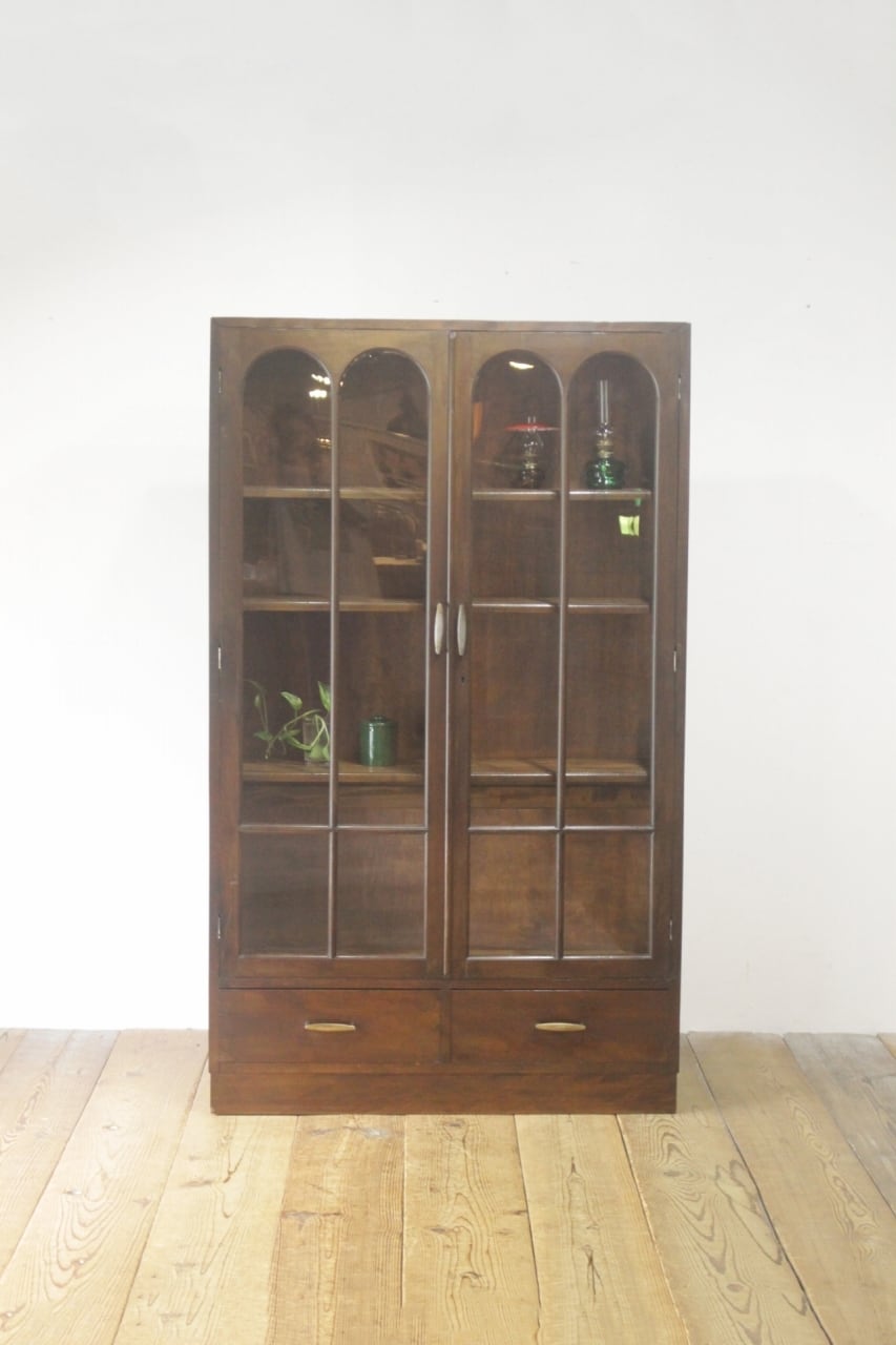 レトロ 食器棚 ガラスキャビネット キッチン 台所 べろ付き 引き出し 3杯 レトロ 食器棚 ガラスキャビネット キッチン 台所 べろ付き