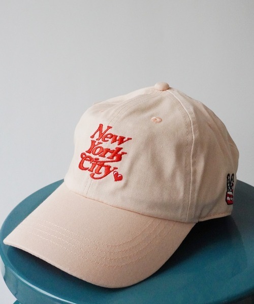 WEEK ENDER (ウィークエンダー ) New York City ロゴ ローキャップ ピーチ WE001