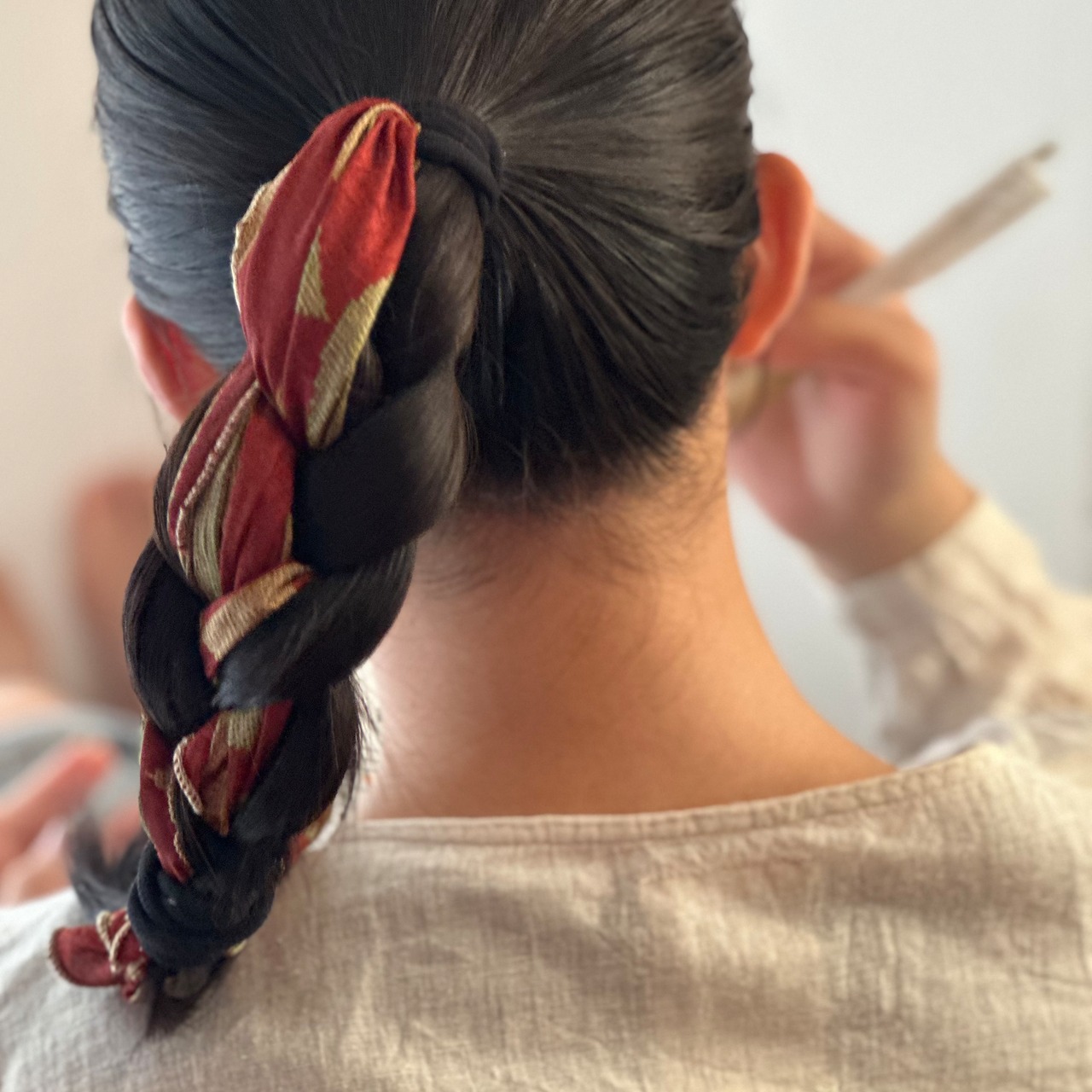 No.05 | リサイクルサリー　シュシュ＆ミニ三角スカーフ