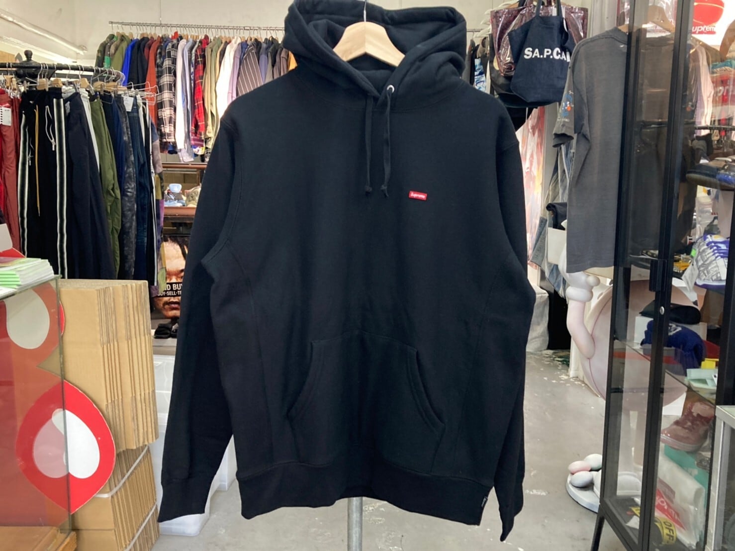 SUPREME SMALL BOX HOODED SWEATSHIRT BLACK SMALL 19807 | BRAND  
