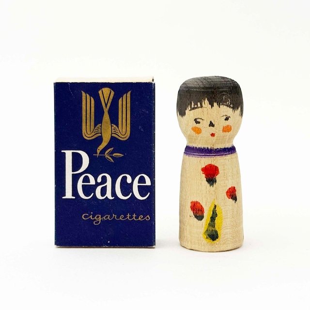 今晃工人本人型こけし（初挽き 木の実柄）