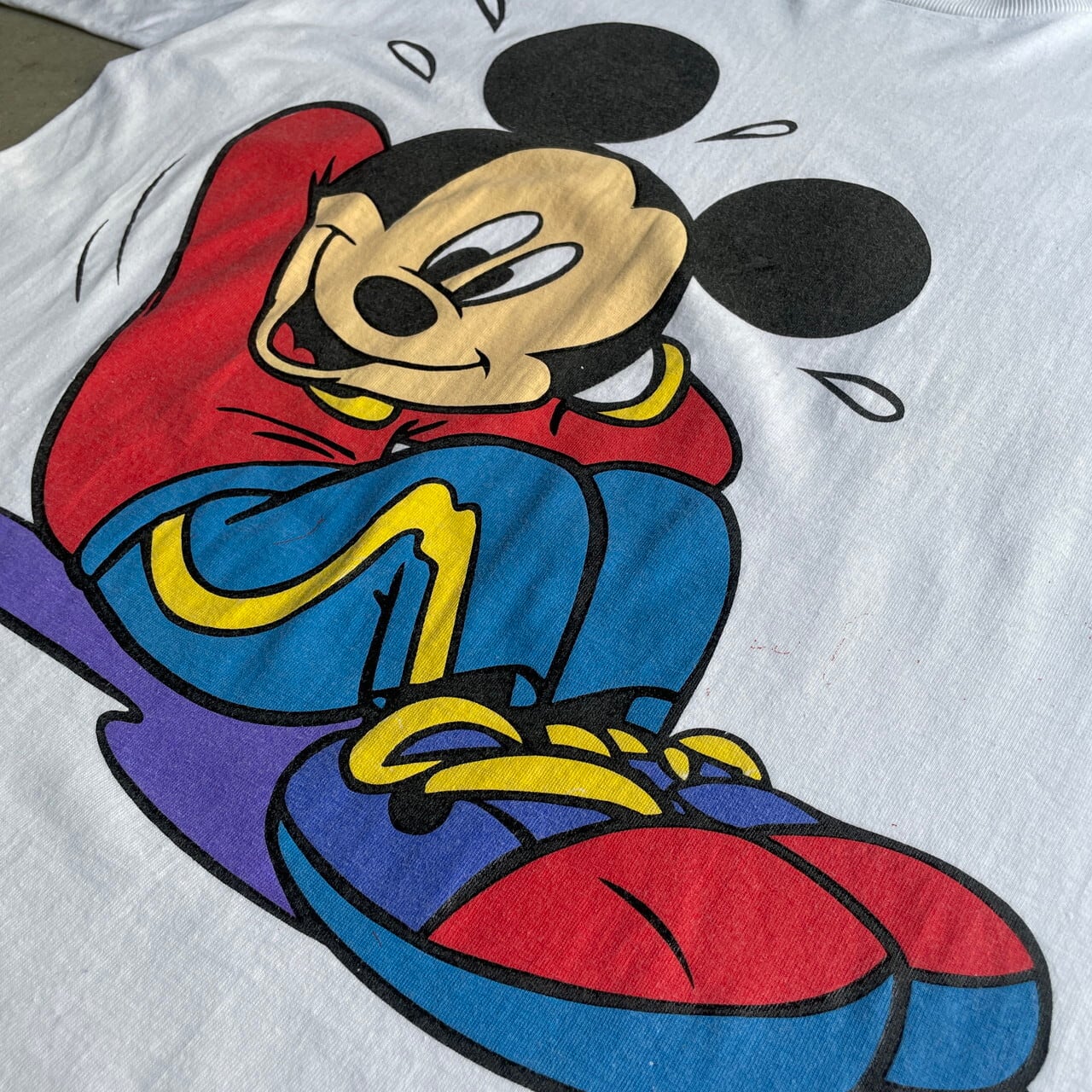 90年代 Disney ミッキーマウス キャラクタープリント Tシャツ メンズL
