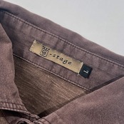 g-stage ジーステージ 胸ポケット付 天竺 長袖 ポロシャツ L/ブラウン系 メンズ