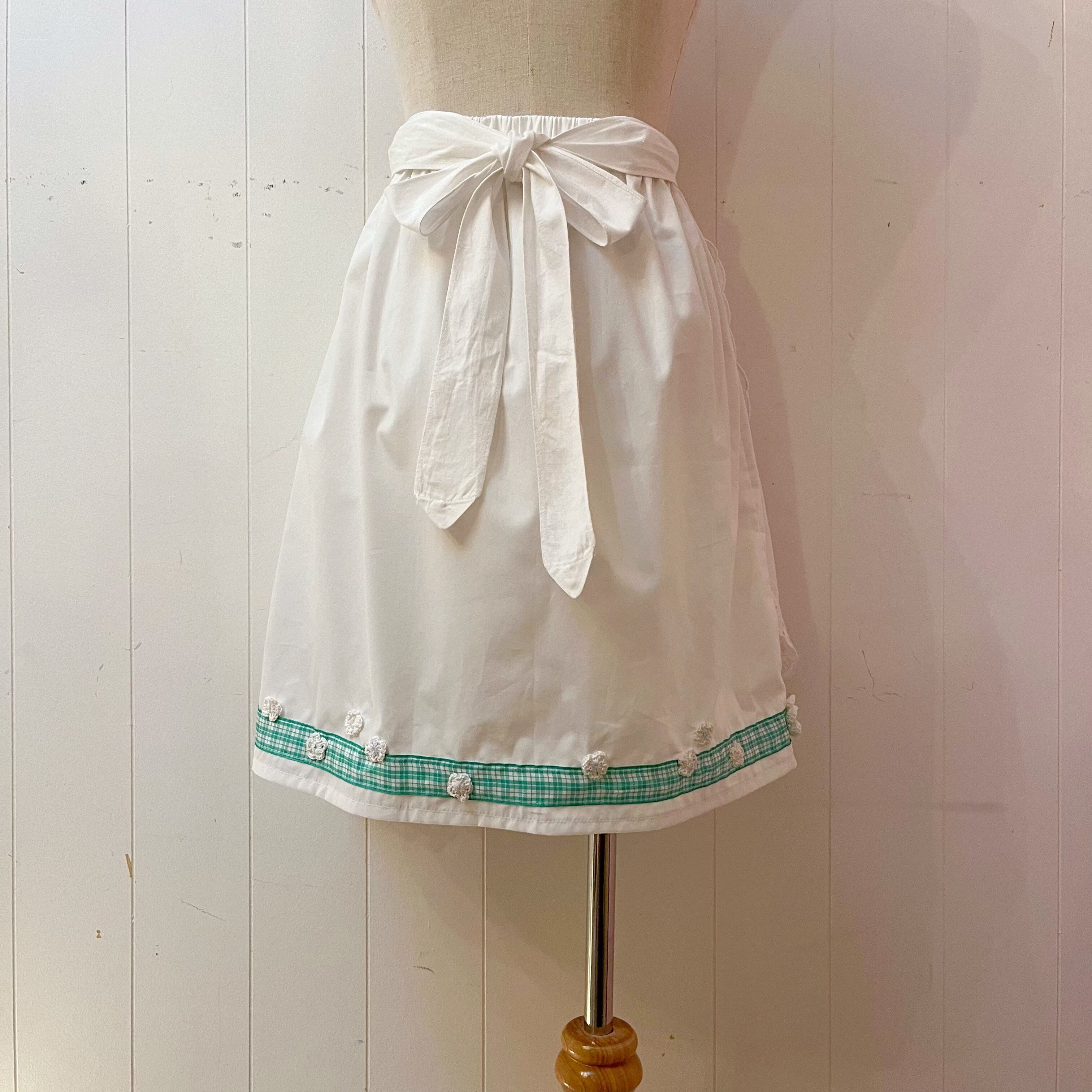 remake : white flower apron mini skirt