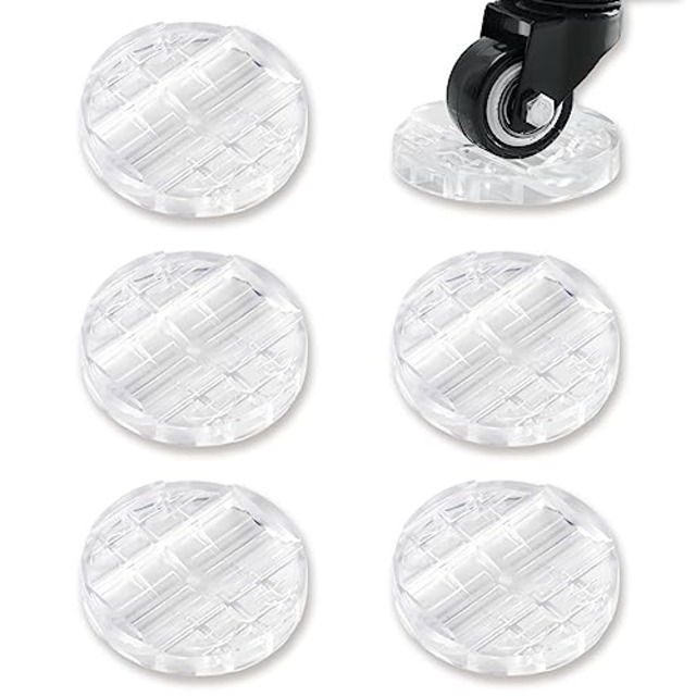 キャスター ストッパー 畳 へこみ 防止 ソファ 滑り止め キャスター 保護 車輪止め 家具 椅子 足 傷防止 固定 透明 ゴム 防音 防振 6個 丸型(クリア)