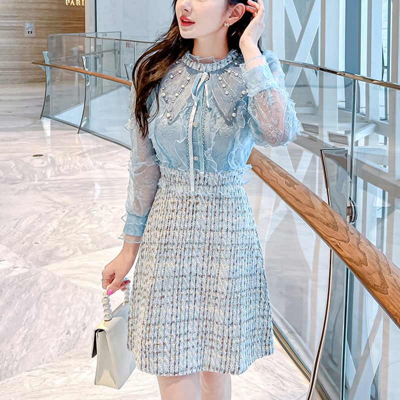 大きいサイズMaglie par ef-deのマリアケントツイードワンピース