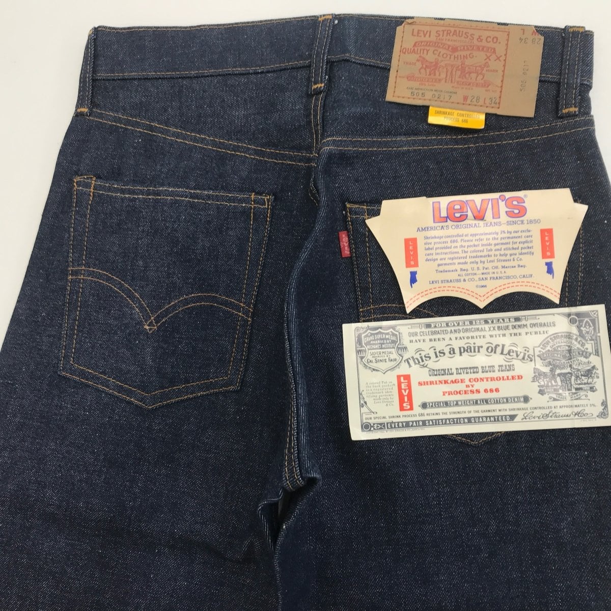 vintage80s Levis 505 デッドストック 黒カンvintage シングルW28