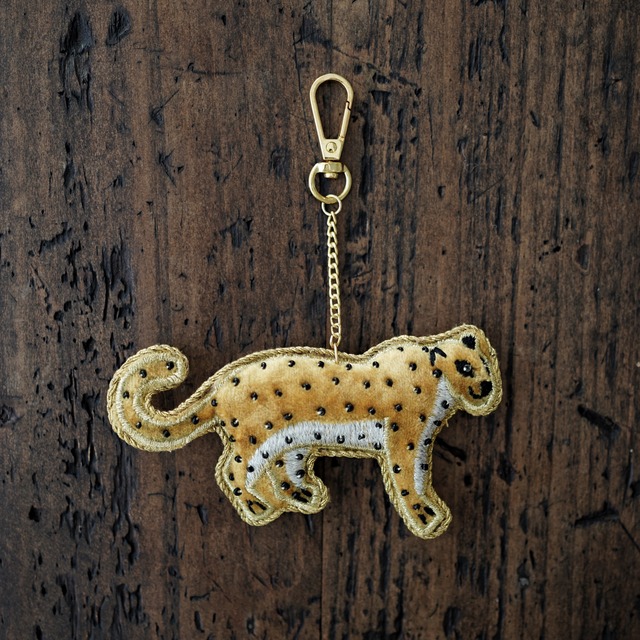 ザリ刺繍バッグチャーム　フクロウ