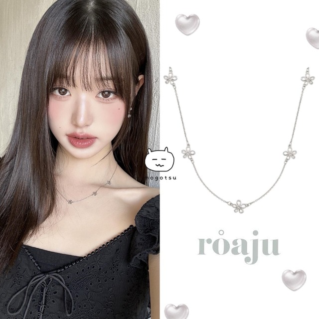 ★IVE ウォニョン 着用！！【ROAJU】[silver925]Lissome flower necklace