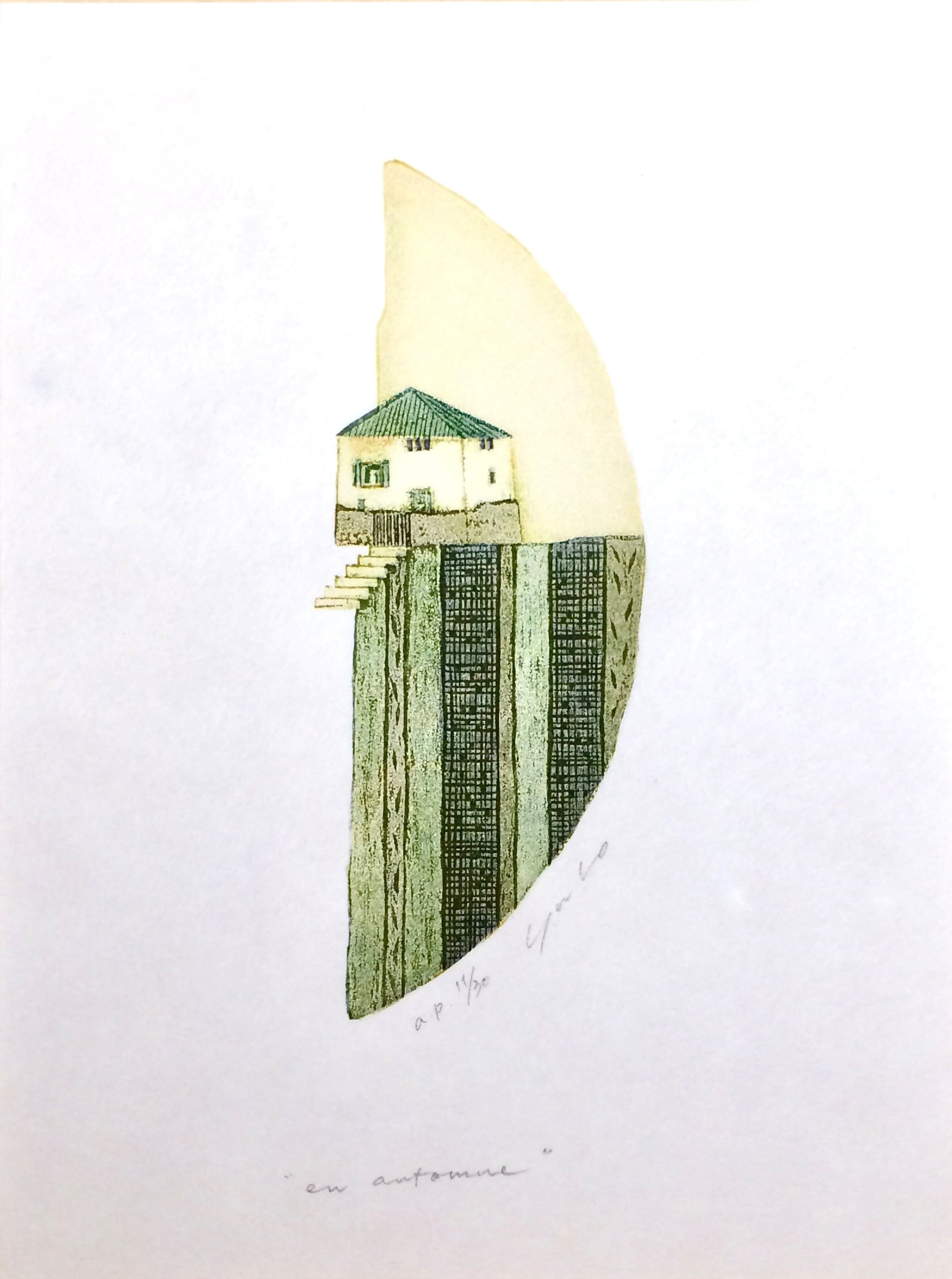 岩切裕子 「 en automne (秋)」IWAKIRI Yuko /woodblock print 'en automne ' sheet