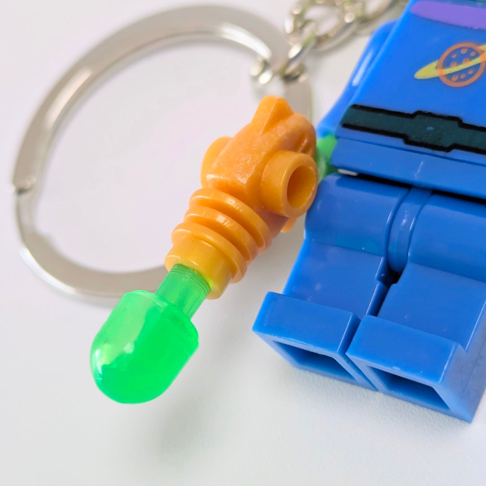 ★ブロックフィギュアキーホルダー★【トイストーリー (Toy Story)】リトル・グリーン・メン / エイリアン 〚アメリカン雑貨 アメトイ〛