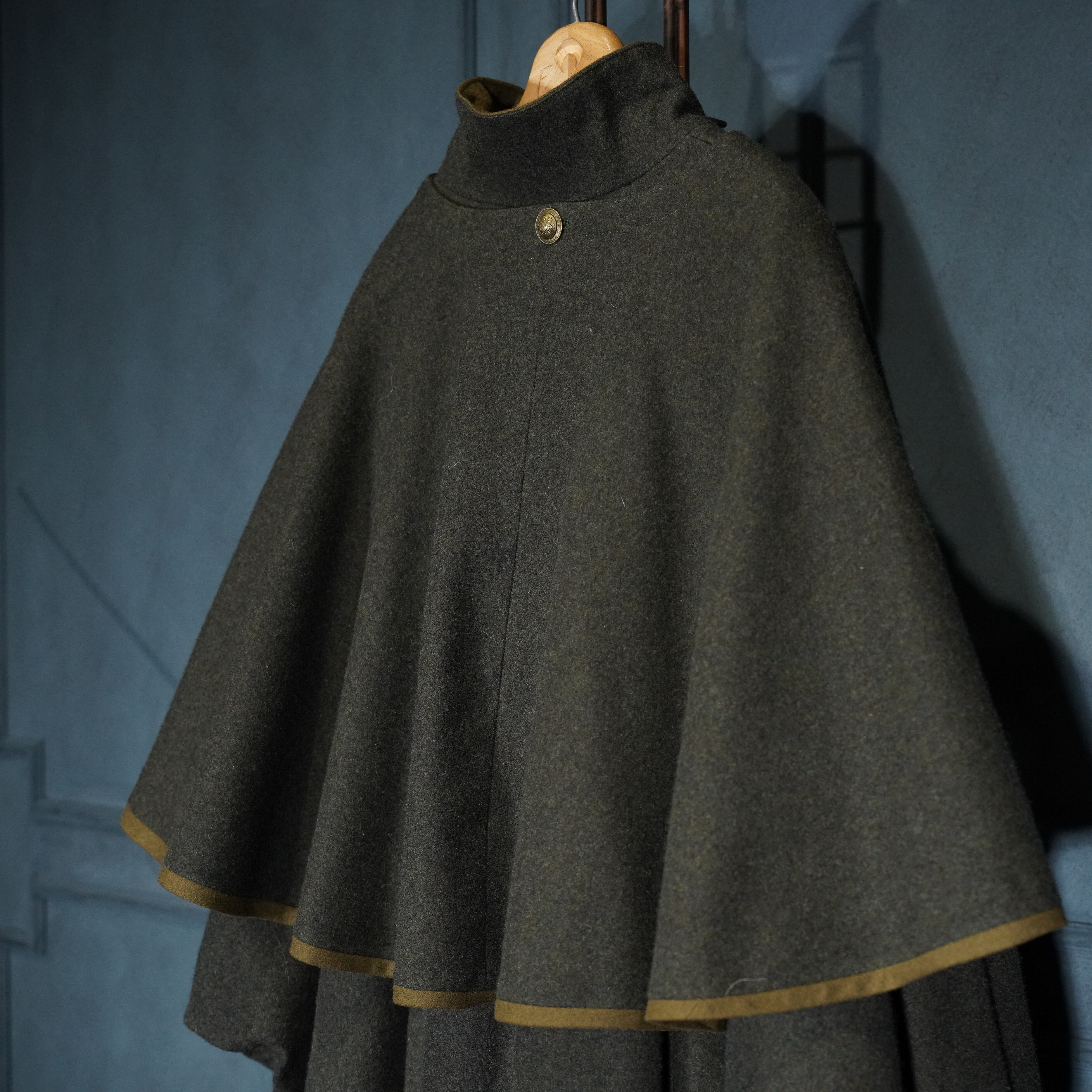 SPECIAL ITEM* EU VINTAGE rachor CAPE DESIGN WOOL LODEN COAT