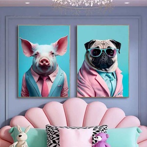 Canvas poster  -stylish pug-　　art-43