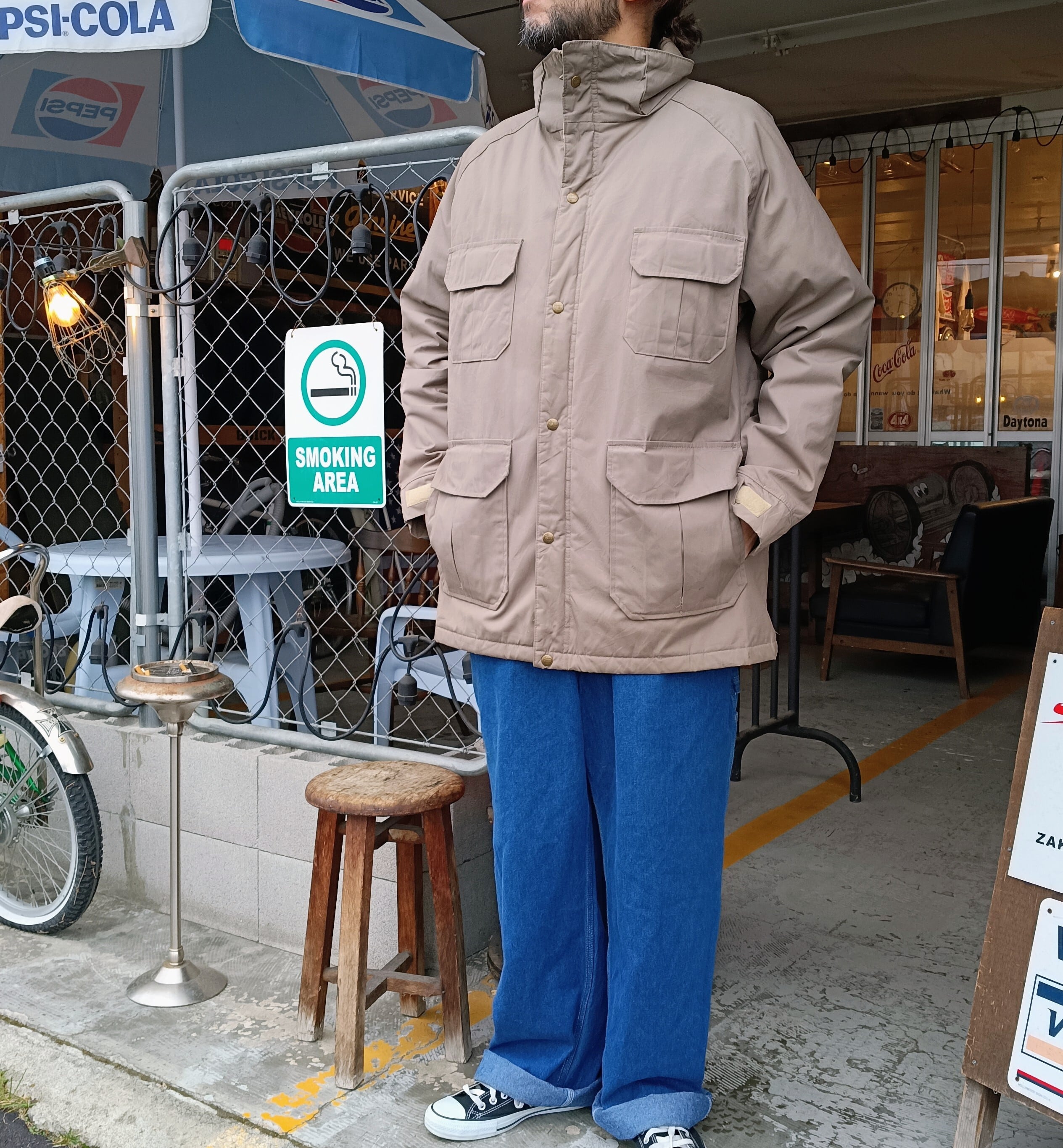 used アウター◆L 80s USA製 Vintage Woolrich 中綿 マウンテンジャケット グレー◆ヴィンテージ 古着