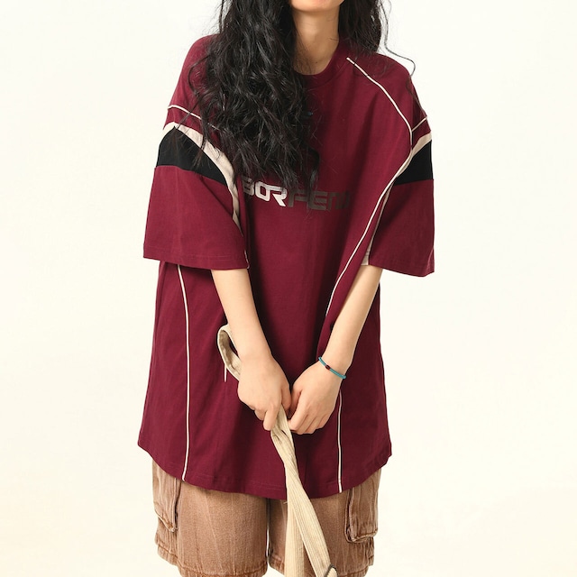レーシングラインカラーブロックTシャツ 2col R02494
