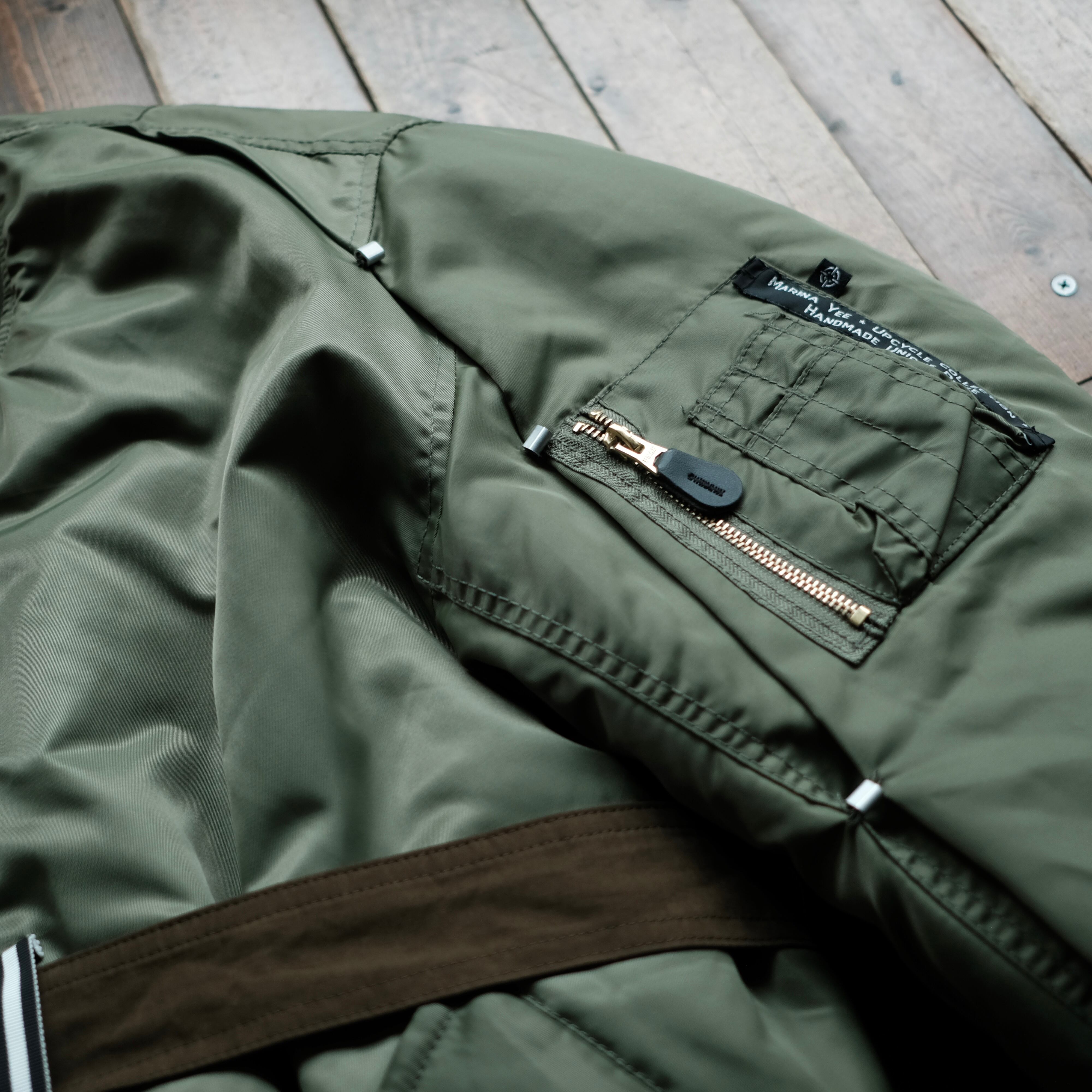 MARINA YEE UPCYCLE COLLECTION HANDMADE MA-1 BOMBER JACKET