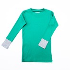 Switching colors rib knit    kids XL(130-140)   /   Green