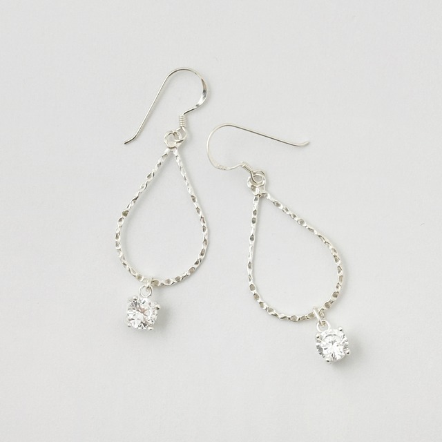 Lagoon Original 横フープ ジルコニア フック ピアス