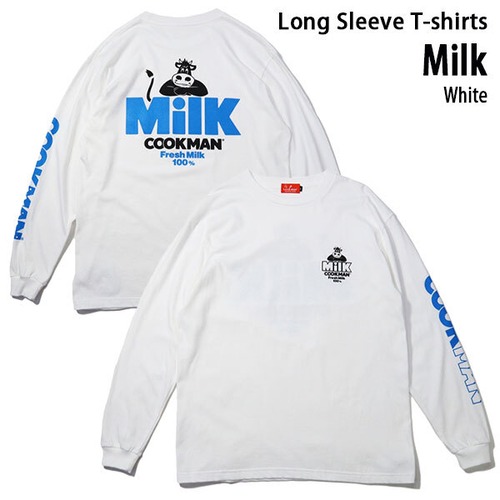 Cookman Long sleeve T-shirts Milk White ホワイト クックマン 長袖Tシャツ USA UNISEX 男女兼用 アメリカ