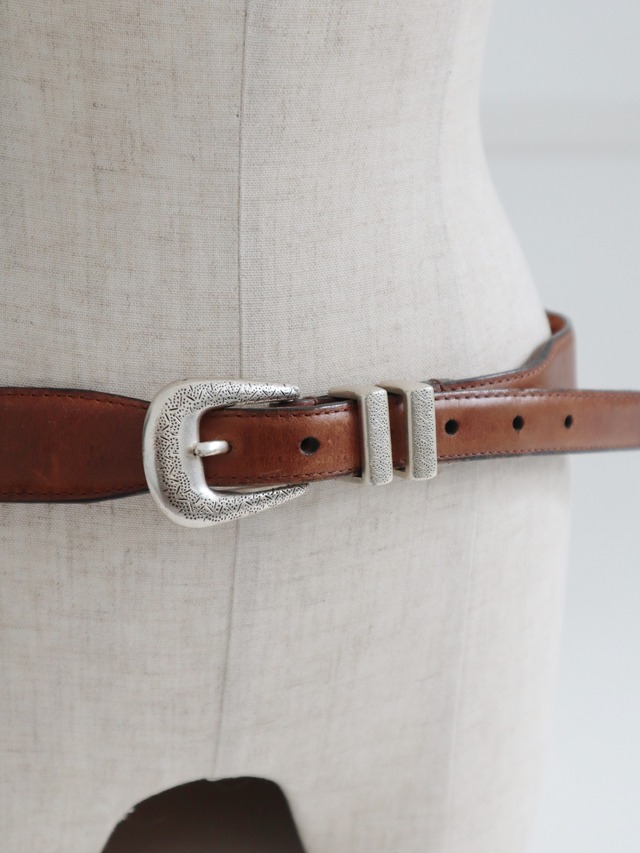 vintage leather metallic concho belt④