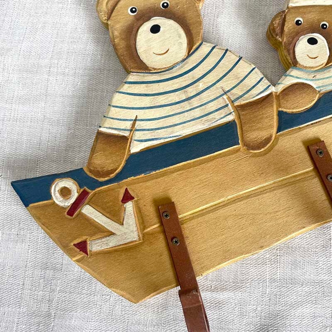 ウォールハンガー　コート掛け　テディーベア　ブルターニュベア ボーダーシャツ 12otdx8