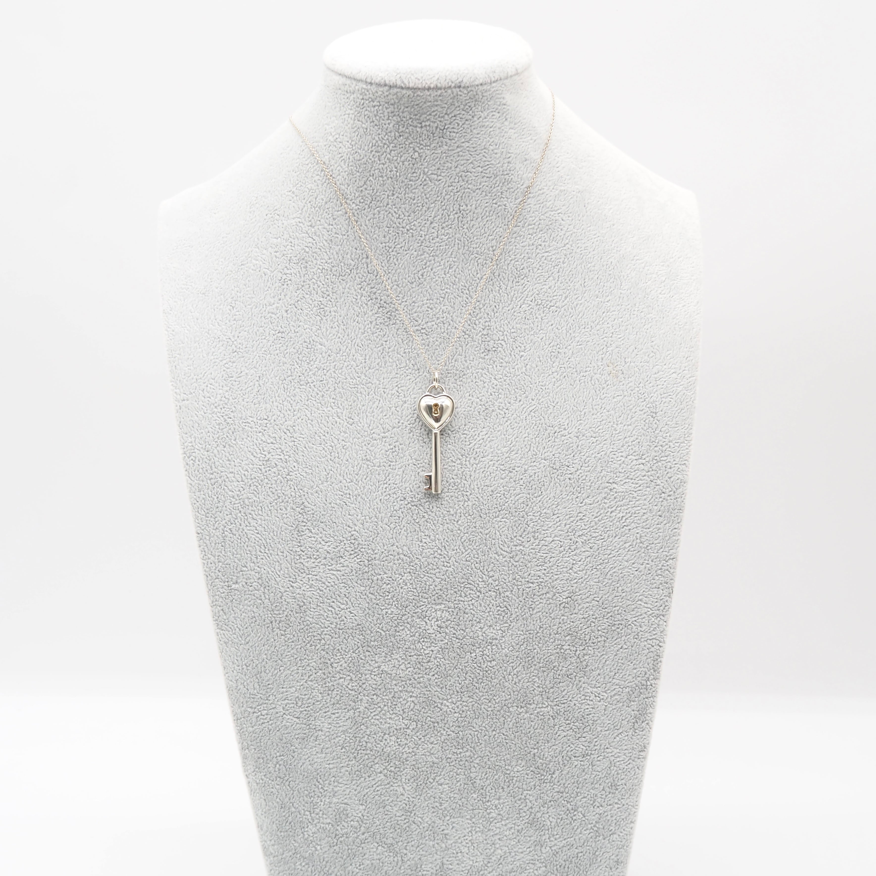 Tiffany&Co. ハートロック キー ネックレス シルバー925 K18
