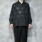 jacquard weave pattern shirt black