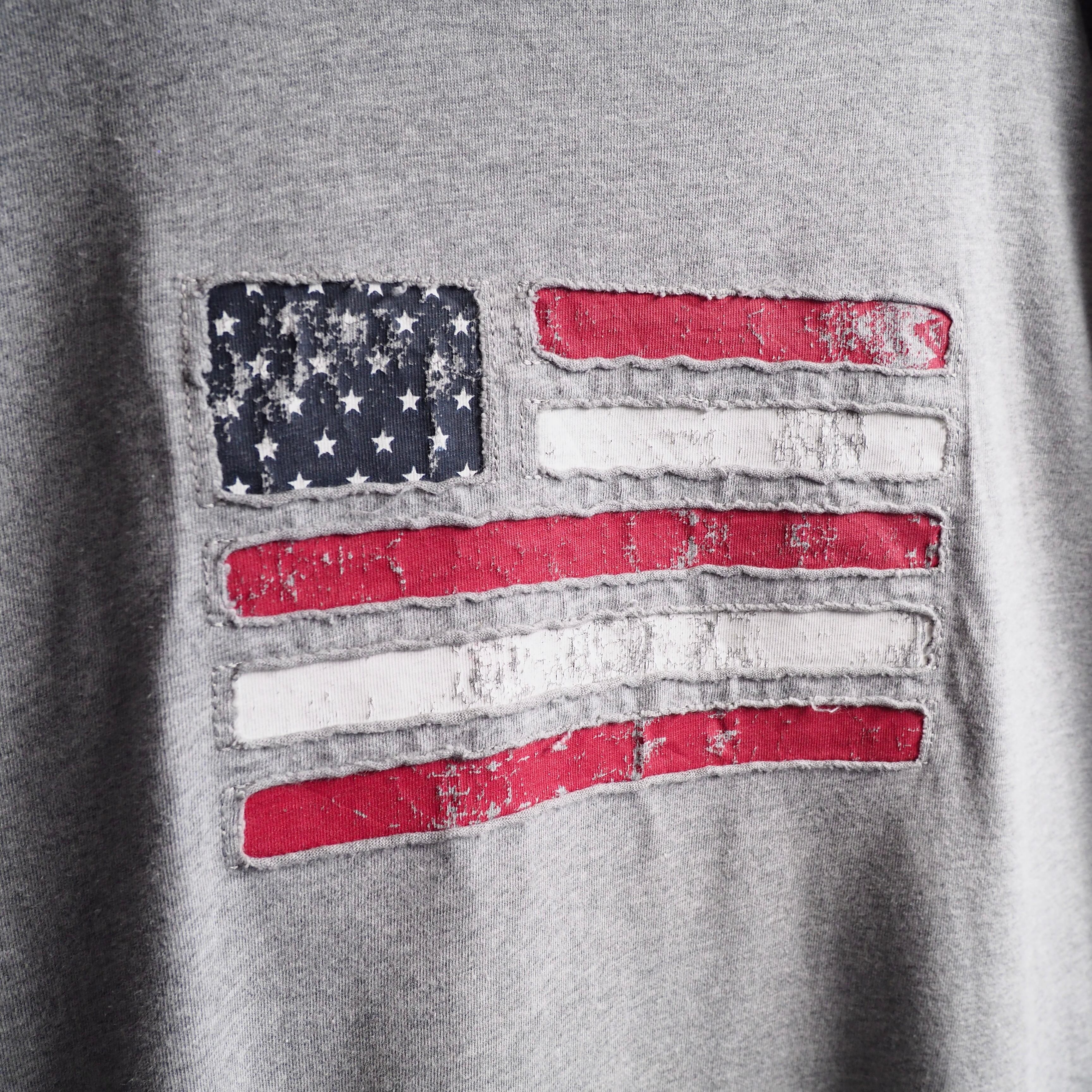 ” TOMMY HILFIGER ” American flag logo embroidery loose silhouette Tee