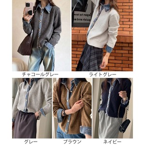 デニム 切り替え ニット カーディガン 長袖 レディース 春秋冬 韓国 きれいめ 大人 カジュアル おしゃれ 重ね着風 トップス 羽織り ドッキングニット 大人可愛い 大人女子