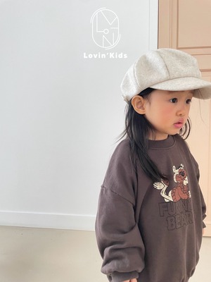【Lovin'】ファニーベアスウェット ブラウン 110~130cm