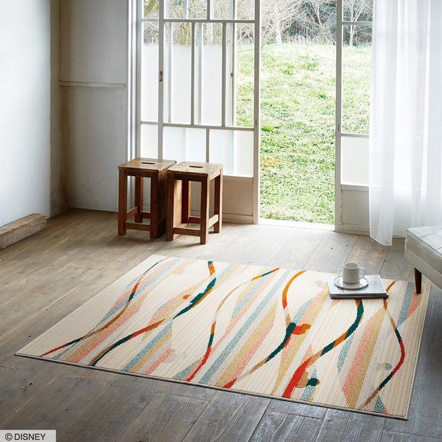 【ラグ】MICKEY Candy line RUG（130×185cm）