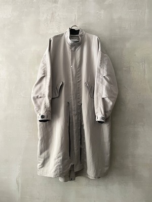 T/f Lv7 nylon taffeta fishtail coat - stone