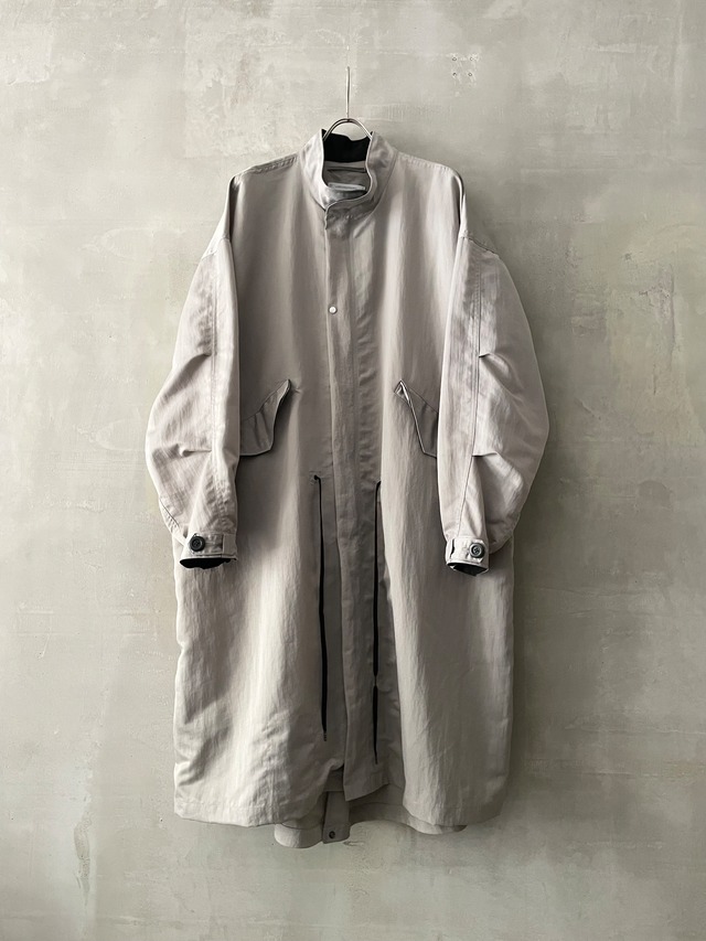 T/f Lv7 nylon taffeta fishtail coat - stone