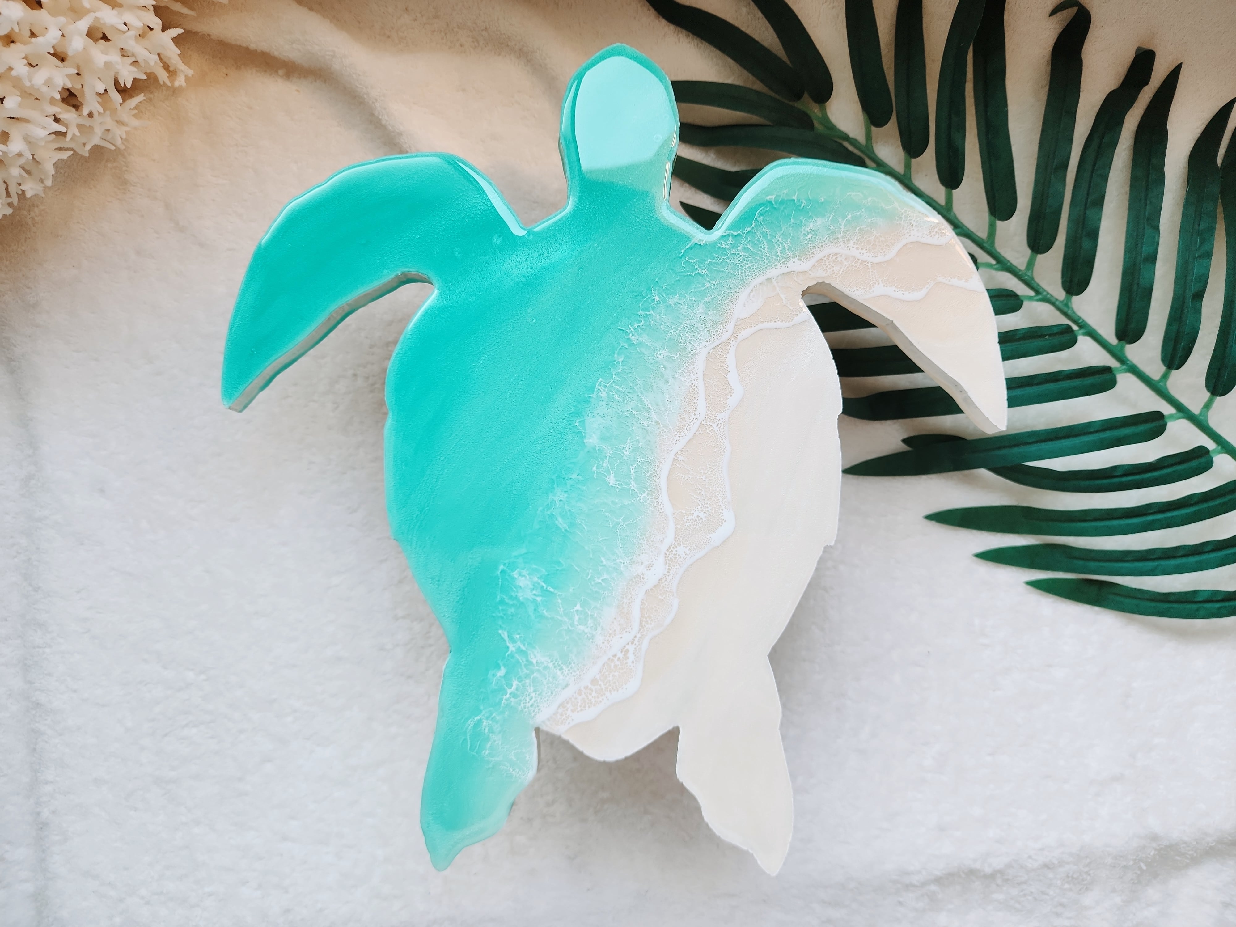 423.オーシャンレジンアート ホヌ型正面パネル小