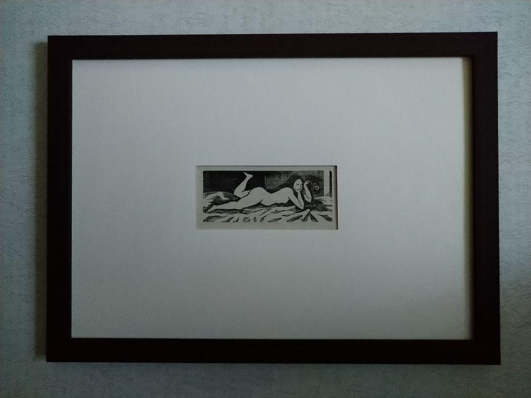 F藤田嗣治のオリジナル木版画・１９２５年製作　本物保証 F藤田嗣治のオリジナル木版画・1925年製作 本物保証 藤田嗣治作品販売