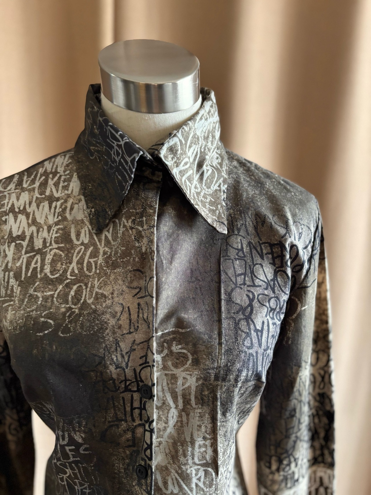 MADE IN ITALY alphabet pattern shirt-4853-8