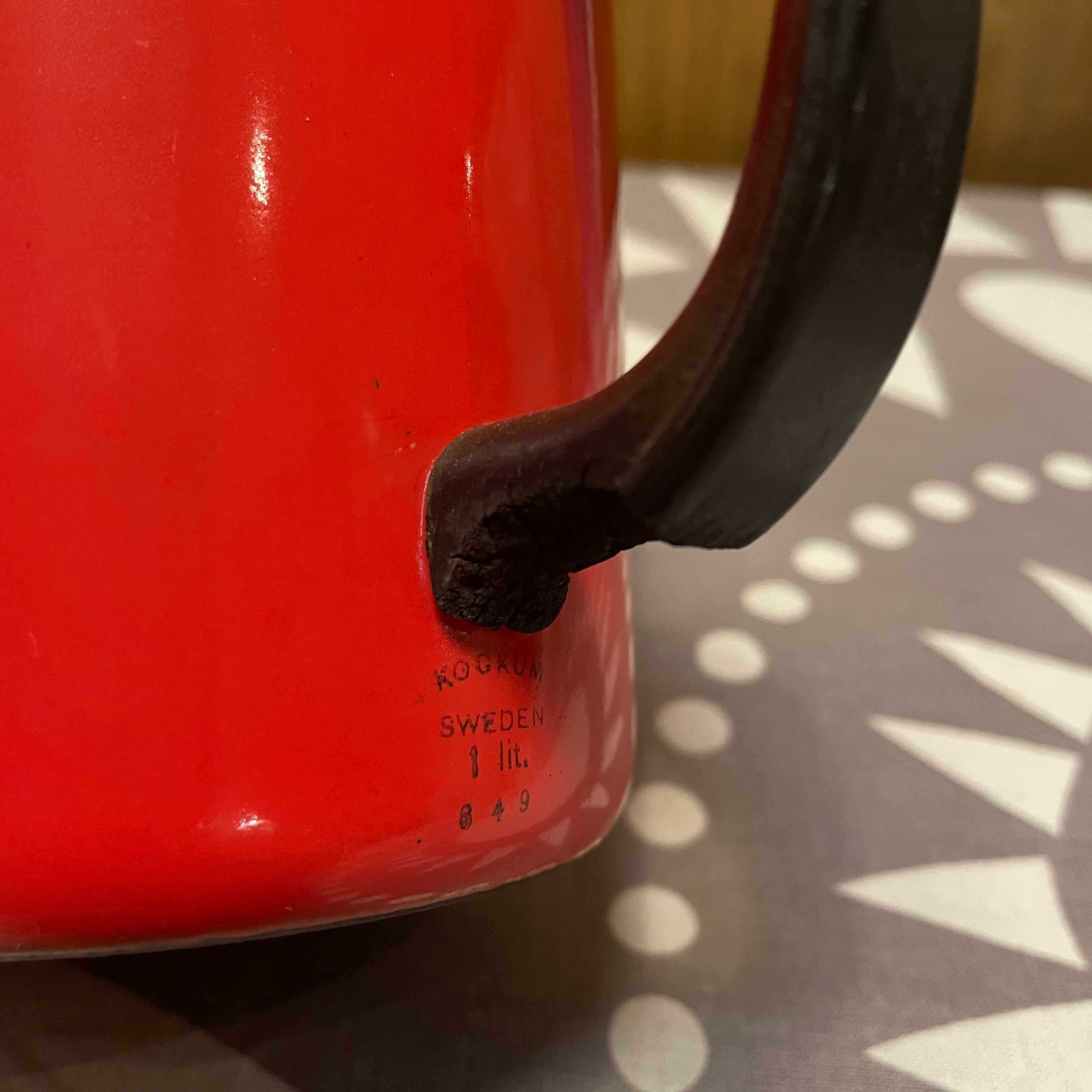 スウェーデン KOCKUMS コクムス ホーロー ケトル ヴィンテージ 赤 red