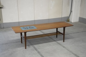 希少 オランダ家具 WEBE社 センターテーブル チーク材 タイル 北欧style ダッチ ビンテージ ミッドセンチュリー【中古家具/中古インテリア/USED家具ユーズド家具/リサイクル】