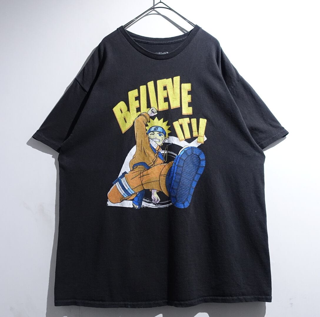 "NARUTO" Black Print Design Anime T-Shirt