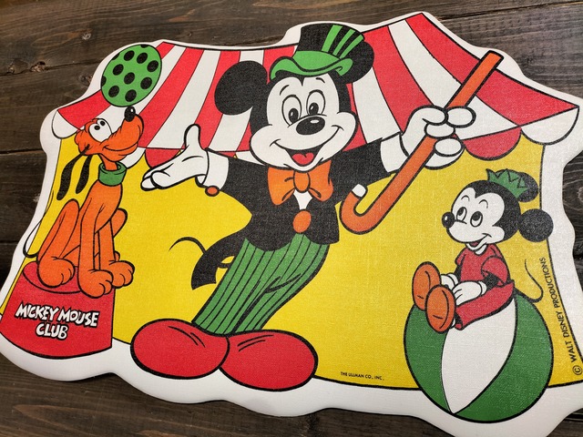 90's デッドストック Disney Circus mat/アメリカン雑貨　インテリア　キャラクター