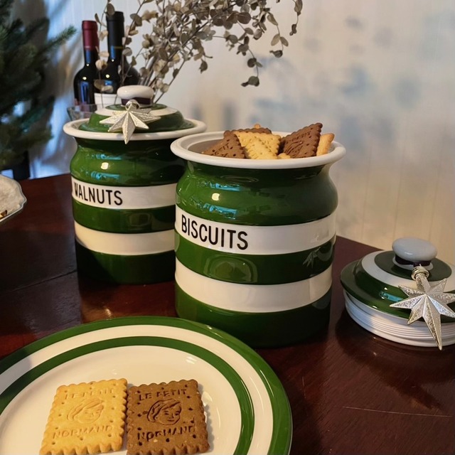 【Cornishware】ジャー｜BISCUITS
