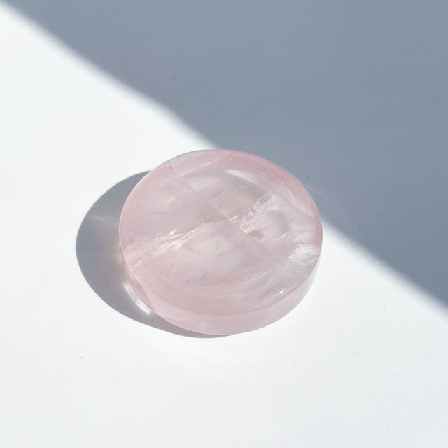 透明感◎ローズクォーツ 丸型のうつわ 22◇Rose Quartz◇天然石・鉱物・パワーストーン