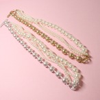 2wayパールブレスレット　2wayパールネックレス  ボールチェーン　低アレルギー　個性派デザイン　bittersweet