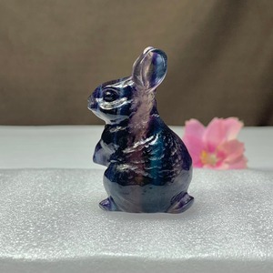 送料込み☆3.フローライトうさぎ・インテリア