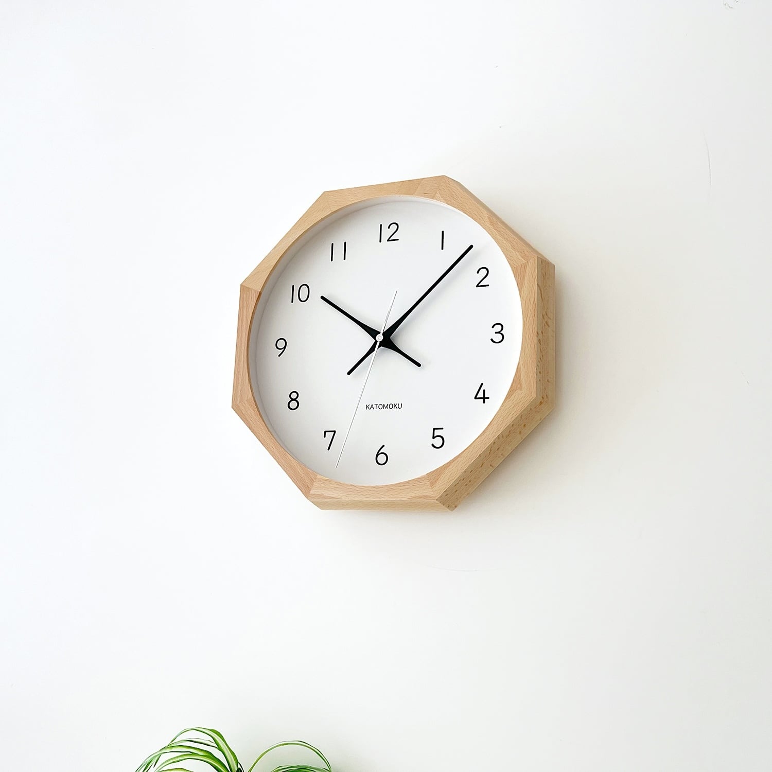 KATOMOKU muku clock 13 八角形 ナチュラル km-104NA8 掛け時計 | 加藤