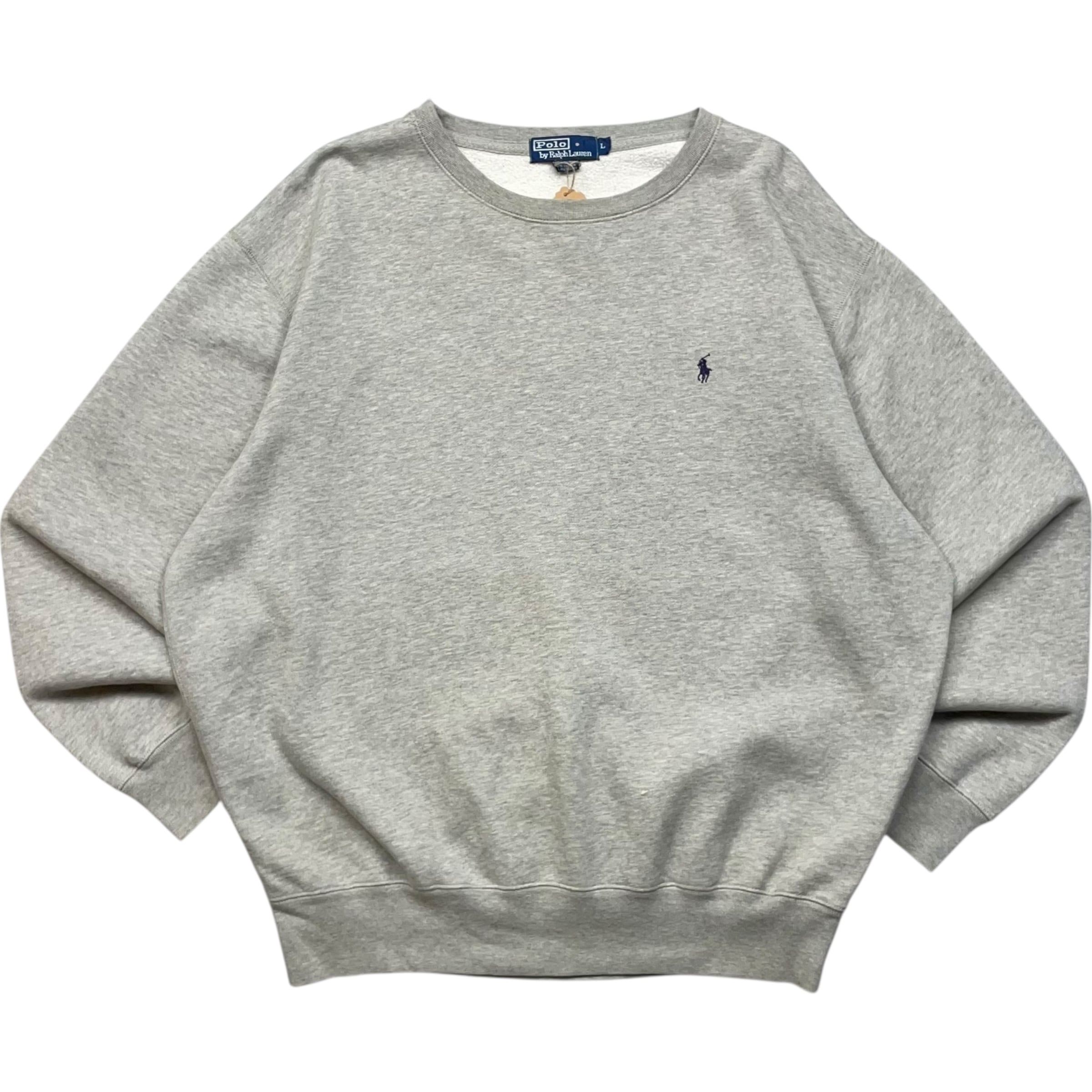 《L》 Polo by Ralph Lauren ポロバイラルフローレン スウェット ポニー ワンポイント グレー 90年代 vintage no.8873