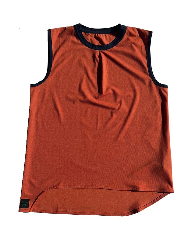 BUDO(ブドー) Mountain Pass top Sleeve_Less Sunset orange